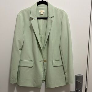 Anthropologie Mint Green Single-Button Blazer